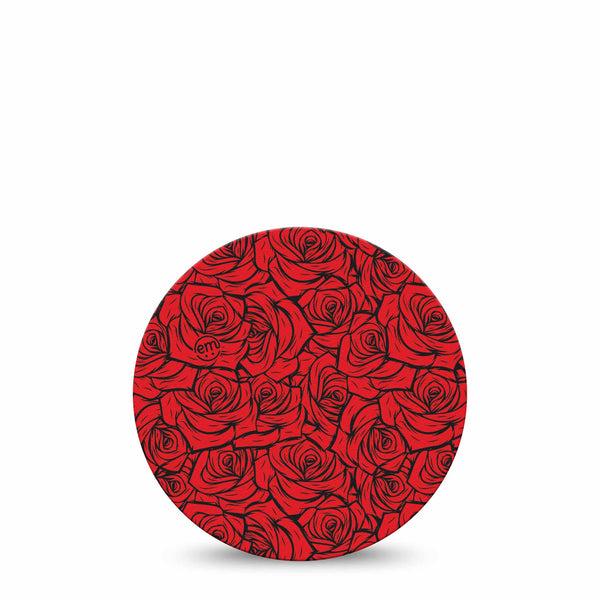 ExpressionMed Roses Freestyle Libre, Libre 2 Plus, and Abbott Lingo OverPatch, Single Tape Red roses Fixing Ring Tape for Continuous Glucose Monitor