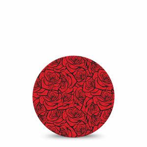 ExpressionMed Roses Freestyle Libre, Libre 2 Plus, and Abbott Lingo OverPatch, Single Tape Red roses Fixing Ring Tape for Continuous Glucose Monitor