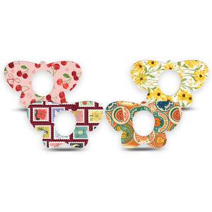 ExpressionMed Sweet Stickers Dexcom G7 and Dexcom Stelo Glucose Biosensor System Butterfly, 4-Pack Tape Orange red tones Accessories for CGM