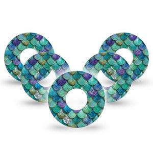 ExpressionMed Mermaid Scales Infusion Set, 10-Pack aquatic texture design Accessories For Pump