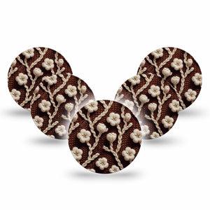 ExpressionMed Cozy Sweater Freestyle Libre 3 and Libre 3 Plus Overpatch, 5-Pack Tape Knitted Texure Inspired, Adhesive Patch CGM Design