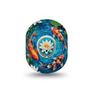 ExpressionMed Koi Pond Dexcom G7 and Dexcom Stelo Glucose Biosensor System Mini, Single Tape and Single Sticker japanese pond aesthetic Waterproof Sensor Cover for CGM