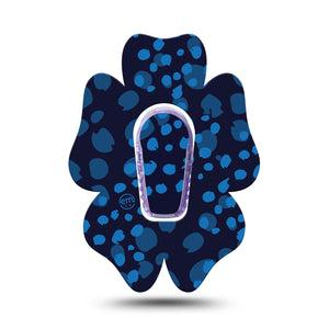 ExpressionMed Blue Drops Dexcom G6 Flower Shape Tape, Single Tape and Single Sticker Blue Toned Bead Inspired, Adhesive Patch Continuous Glucose Monitor Design
