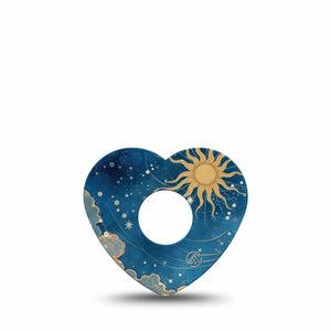ExpressionMed Mystic Skies Freestyle Libre 3 and Libre 3 Plus Heart, Single Tape Magical sun Vinyl Decoration for CGM