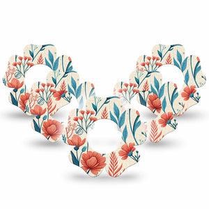 ExpressionMed Desert Wildflower Freestyle Libre, Libre 2 Plus, and Abbott Lingo Flower, 5-Pack Graphic floral illustration Sensor Cover for Continuous Glucose Monitor