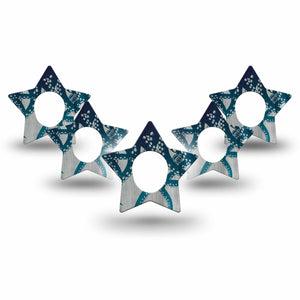 ExpressionMed Tentacles Dexcom G7 Star Shape Tape, Dexcom Stelo Glucose Biosensor System, 5-Pack Tape Moody Ocean Print, Overlay Patch CGM Design