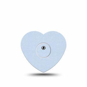 ExpressionMed Light Wash Jeans Freestyle Libre 3 and Libre 3 Plus Heart Shape Tape, Single Tape and Single Sticker Solid Light Blue, Patch CGM Design