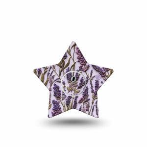 ExpressionMed Stitched Bloom Freestyle Libre 3 and Libre 3 Plus Star, Single Tape and Single Sticker 3d embroidery inspired Fixing Ring Tape for CGM