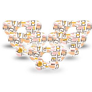 ExpressionMed Squiggles Freestyle Libre 3 and Libre 3 Plus Butterfly Shape Tape, 5-Pack Tape Eye-Catching Shapes, Overlay Patch CGM Design