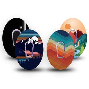 ExpressionMed Retro Alpine Trek Variety Pack Dexcom G6 Sticker and Tape  Adventure Inspired, Vinyl Sticker and Tape Design CGM Design