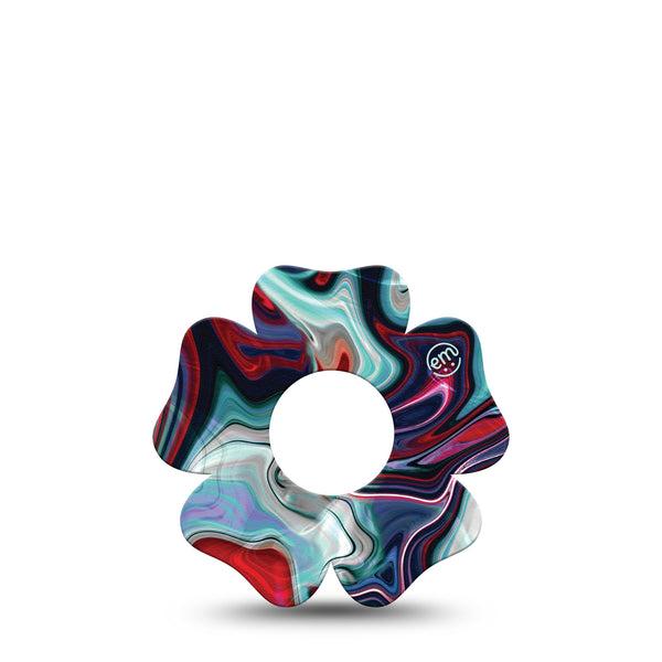 ExpressionMed Moody Marble Infusion Set Flower Shape Tape 5-Pack Moody Design Plaster Continuous Glucose Monitor Design