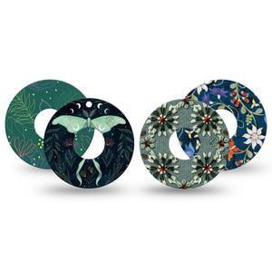 ExpressionMed Muted Mosses Variety Pack Freestyle Libre 3 and Libre 3 Plus Tape, 4-Pack Tape Variety, Free Spirit Florals, Adhesive Tape Continuous Glucose Monitor Design