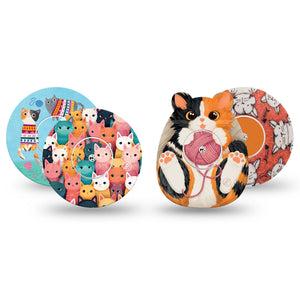 ExpressionMed Purrfectly Playful Variety Pack Freestyle Libre and Libre 2 Plus Sticker and Tape, Abbott Lingo, Adorable Cats, Adhesive Sticker and Tape Design Continuous Glucose Monitor Design