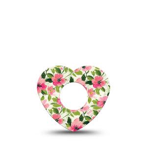 ExpressionMed Painter’s Cosmos Infusion Heart, 5-Pack Garden of pink Overlay Patch For Insulin Pump