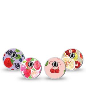 ExpressionMed Berrylicious Variety Pack Freestyle Libre 3 Sticker, 4-Pack Sticker Variety Summer Fruit Inspired, Decorative Decal CGM Design