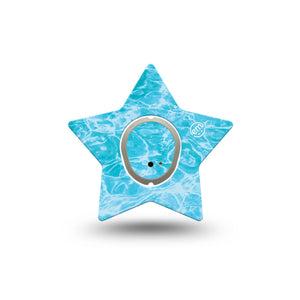 ExpressionMed Sunlit Water Dexcom G7 and Dexcom Stelo Glucose Biosensor System Star, Single Tape and Single Sticker Sun reflection water Adhesive Patch for CGM