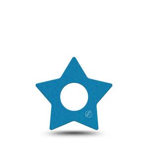 ExpressionMed Teal Infusion Set Star Shape Tape, 5-Pack Tape Solid Color, Fixing Ring Patch Continuous Glucose Monitor Design