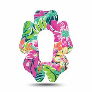 ExpressionMed Tropic Burst Dexcom G6 Flower Shape Tape Single Tape Color Burst, Adhesive Patch Continuous Glucose Monitor Design