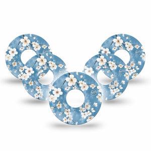 ExpressionMed Cherry Blossom Freestyle Libre 3 and Libre 3 Plus Tape 5-Pack Tape Spring Floral Tree Print, Adhesive Tape Continuous Glucose Monitor Design