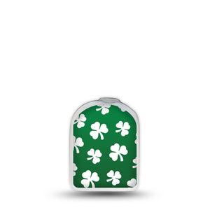 ExpressionMed Shamrock Omnipod Surface Center Sticker Single Sticker Green Foliage Vinyl Decoration Pump Design