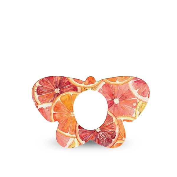 ExpressionMed Oranges Dexcom G7 and Dexcom Stelo Glucose Biosensor System Butterfly, Single Tape Watercolor citrus Overlay Tape for CGM