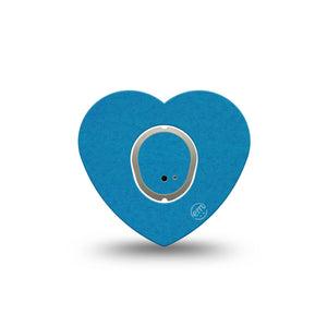 ExpressionMed Teal Dexcom G7 Heart Shape Tape, Dexcom Stelo Glucose Biosensor System, Single Tape and Single Sticker Color Sample Inspired, Overlay Patch CGM Design
