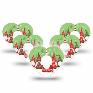 ExpressionMed Holiday Gnomies Freestyle Libre 3 Heart Shape Tape 5-Pack Tape Shades of Pink Purple Pansy, Patch CGM Design