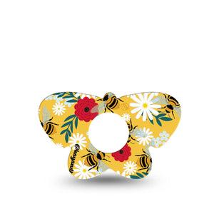 ExpressionMed Bees and Flowers Infusion Set Butterfly Shape Tape 5-Pack Tape Bees Gathering Plaster Continuous Glucose Monitor Design
