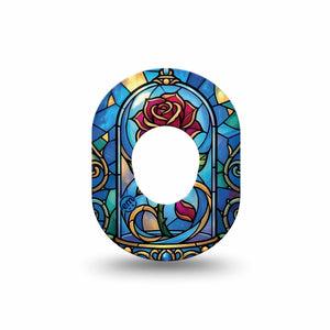 ExpressionMed Enchanted Rose Dexcom G7 and Dexcom Stelo Glucose Biosensor System Mini, Single Tape storybook enchanted bloom Waterproof Plaster for CGM