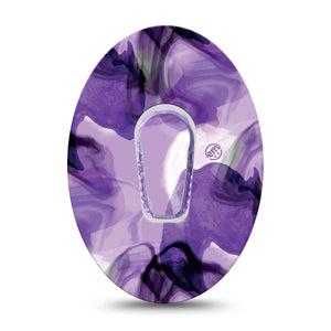 ExpressionMed Purple Storm Dexcom G6 Tape Single Tape and Single Sticker Stormy Purple Pattern Plaster CGM Design