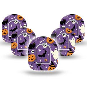 ExpressionMed Happy Halloween Omnipod Mini Tape 5-Pack Tape and 5-Pack Sticker Halloween Concept Decorations Adhesive Tape Pump Design