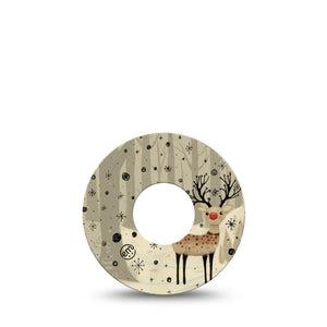 ExpressionMed Woodland Reindeer Infusion Set Tape, 5-Pack Tape Cozy Reindeer, Overlay Patch Continuous Glucose Monitor Design