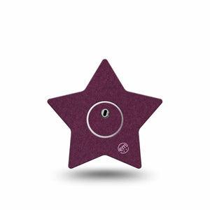 ExpressionMed Wine Red Freestyle Libre 3 and Libre 3 Plus Star Shape Tape, Single Tape and Single Sticker Pantone Color, Patch CGM Design