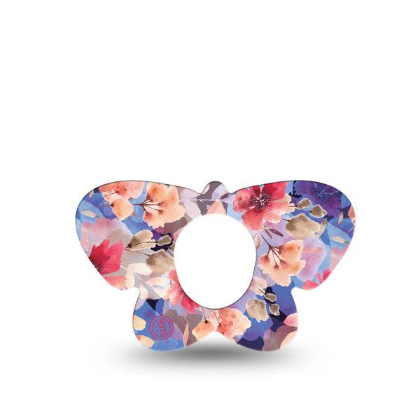 ExpressionMed Magical Blooms Dexcom G7 Butterfly Shape Tape, Dexcom Stelo Glucose Biosensor System, Single Tape Calming Florals, Adhesive Tape CGM Design
