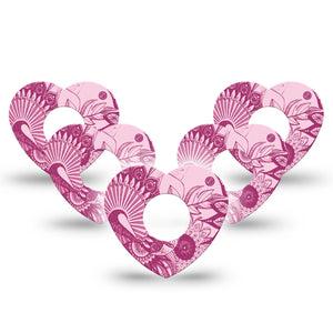 ExpressionMed Magenta Dani Infusion Set Heart Shape Tape 10-Pack Tape Vibrant Magenta, Plaster Continuous Glucose Monitor Design