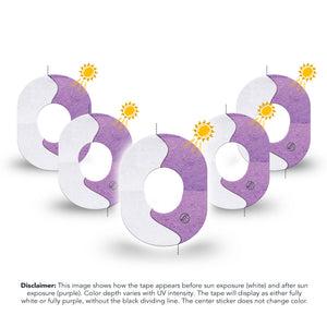ExpressionMed Solar Violet Dexcom G7 Mini Tape, Dexcom Stelo Glucose Biosensor System, 5-Pack Tape Light-Sensitive Pigment, Patch Continuous Glucose Monitor Design