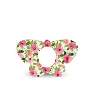 ExpressionMed Painter’s Cosmos Dexcom G7 and Dexcom Stelo Glucose Biosensor System Butterfly, Single Tape Fun pink flowers Overlay Tape for CGM