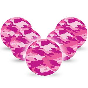 ExpressionMed Dexcom G7 Overpatch Adhesive Tape, 5-Pack, Pink Camouflage Design, Dexcom Stelo