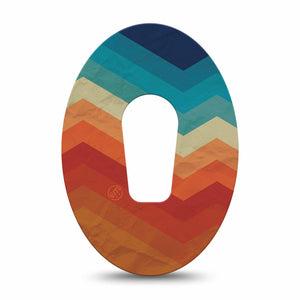 ExpressionMed Retro Winter Coat Dexcom G6 Tape, Single Tape Rainbow Geometrics, Plaster Continuous Glucose Monitor Design