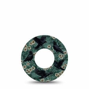 ExpressionMed Crows Freestyle Libre, Libre 2 Plus, and Abbott Lingo, Single Tape vintage crow daisies Fixing Ring Patch for CGM