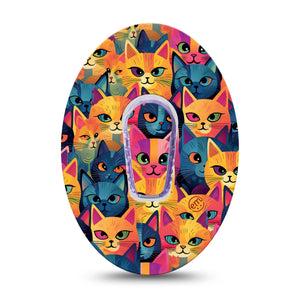 ExpressionMed Catorama Dexcom G6 Tape Single Tape and Single Sticker Multicolored Kitten Artwork Plaster CGM Design