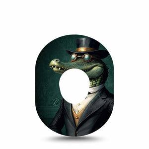 ExpressionMed Dapper Alligator Dexcom G7 Tape, Dexcom Stelo Glucose Biosensor System, Single Tape Playful Charming Gator, Overlay Tape CGM Design