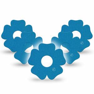 ExpressionMed Teal Freestyle Libre 3 and Libre 3 Plus Flower Shape Tape, 5-Pack Tape Solid Color, Overlay Tape CGM Design