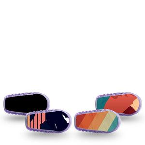 ExpressionMed Retro Alpine Trek Variety Pack Dexcom G6 Sticker, 4-Pack Sticker Variety Retro Nature Themed, Vinyl Decoration Continuous Glucose Monitor Design