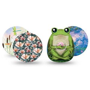 ExpressionMed Pondside Variety Pack Freestyle Libre and Libre 2 Plus Sticker and Tape, Abbott Lingo, Relaxing Pond Mix, Adhesive Sticker and Tape Design Continuous Glucose Monitor Design