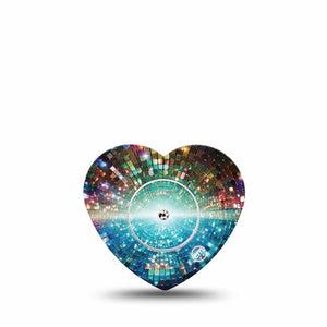 ExpressionMed Disco Lights Freestyle Libre, Libre 2 Plus, and Abbott Lingo Heart, Single Tape and Single Sticker Graphic light pattern Decorative Adhesive Tape for CGM