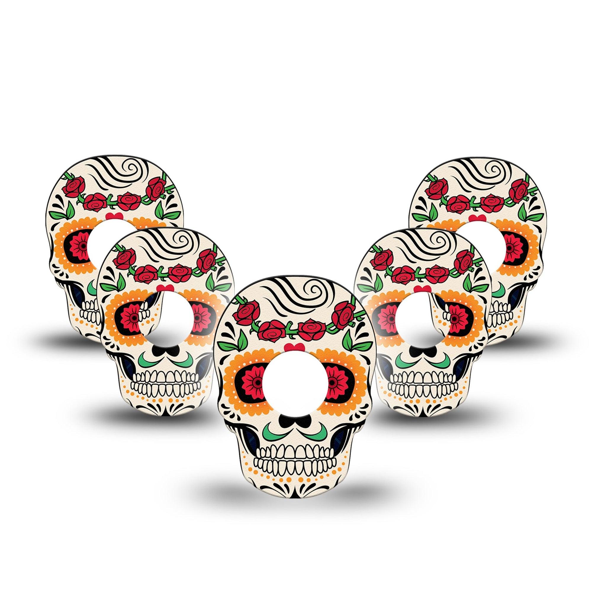 ExpressionMed Dia De Los Muertos Infusion Set Skull Shape Tape 10-Pack Skull Decor Adhesive Tape CGM Design