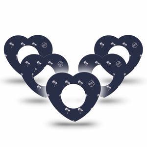 ExpressionMed Palm Trees Freestyle Libre 2 and Libre 2 Plus Heart Shape Tape, Abbott Lingo, 5-Pack Tape Palm Grove, Fixing Ring Tape CGM Design
