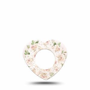 ExpressionMed Wedding Bouquet Freestyle Libre 2 and Libre 2 Plus Heart Shape Tape, Abbott Lingo,  Single Tape Romantic Roses, Adhesive Patch CGM Design