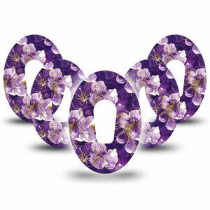 ExpressionMed Plum Gold Dexcom G6, 5-Pack Delicate florals Best Covers for CGM